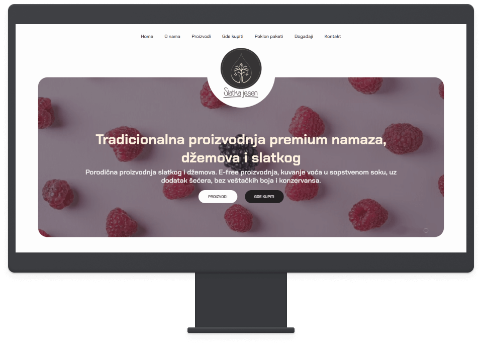 Desktop computer with Slatka jesen website on it