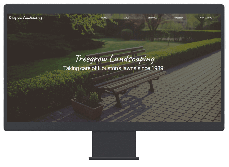 Desktop computer with Treegrow website on it