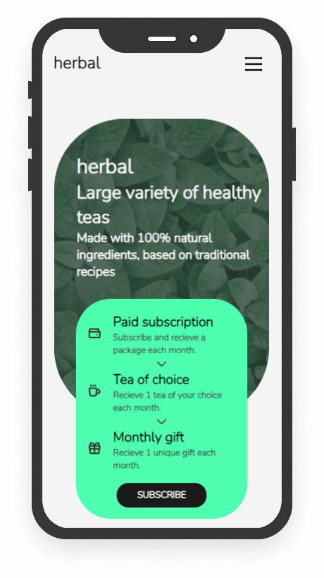 Mobile device with herbal website on it