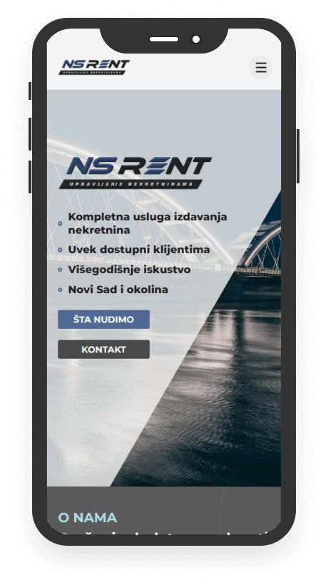 Mobile device with NS RENT website on it