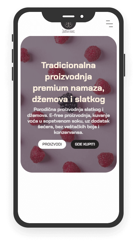 Mobile device with Slatka jesen website on it