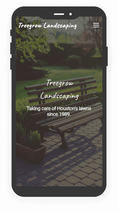 Mobile device with Treegrow website on it